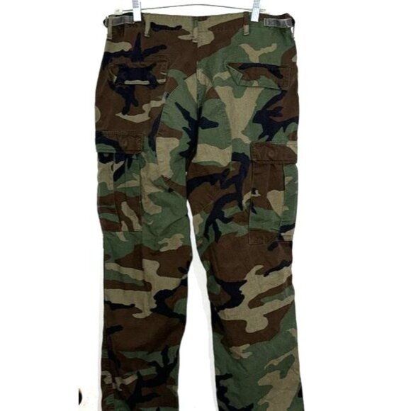 Vintage Camouflage Cargo Pants Mens L Army Surplus Military Style 100% Cotton - Picture 5 of 8